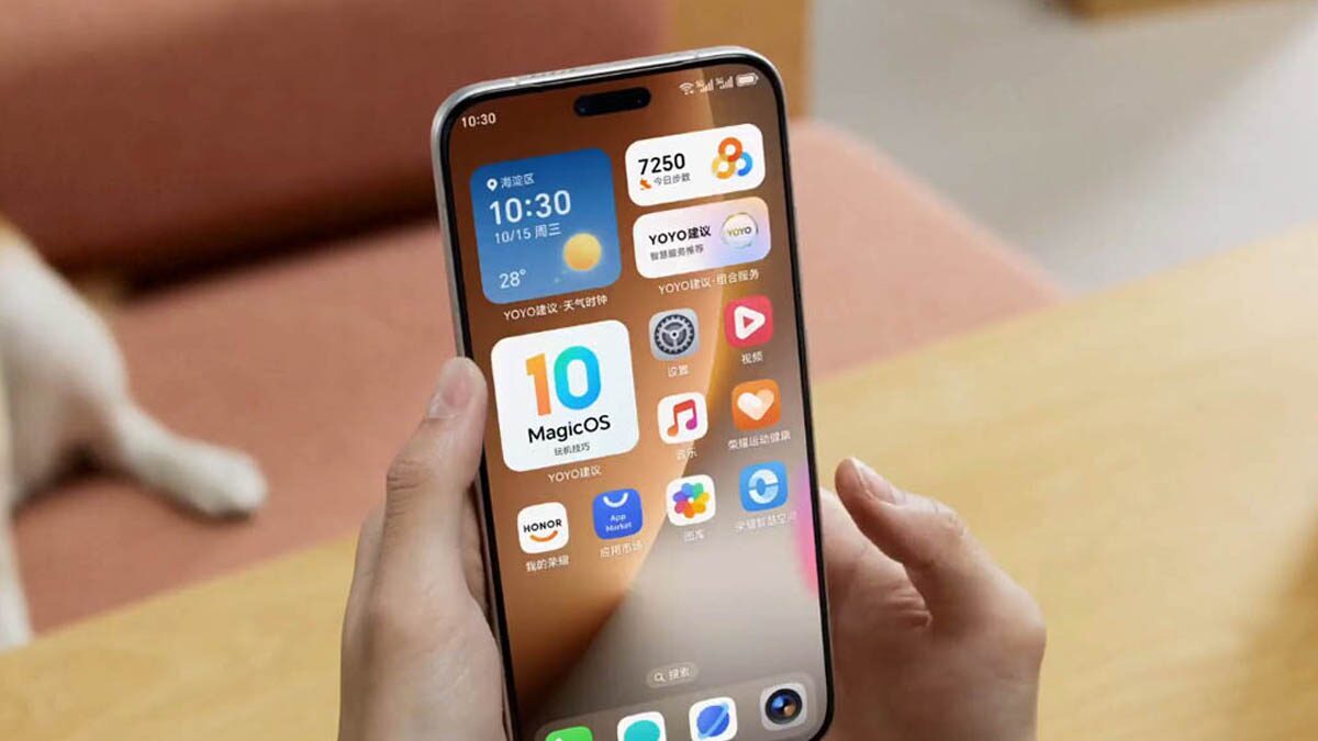 Экран смартфона Honor Magic с приложениями и виджетами