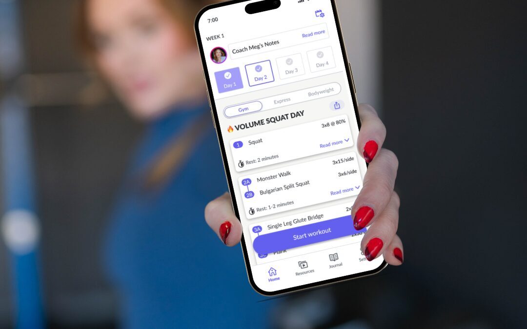 Мобильное приложение для фитнеса Coach Megs Notes