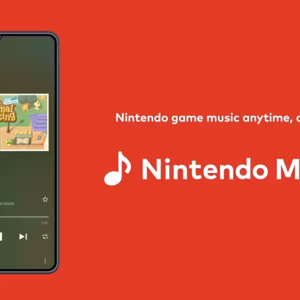 Мобильное устройство с приложением Nintendo Music и плеером