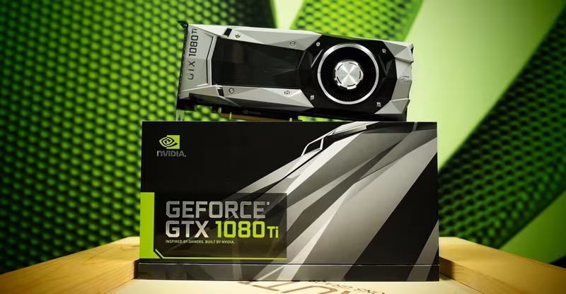 Видеокарта Nvidia GeForce GTX 1080 Ti на столе