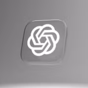 Логотип OpenAI на сером фоне продукт название OpenAI