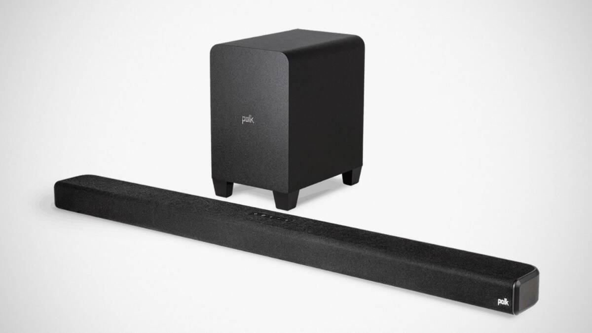саундбар Polk и сабвуфер Polk в черном цвете