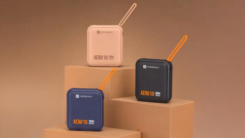Внешний аккумулятор Portronics Aero 10 в трех цветах