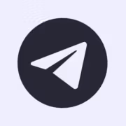 Логотип Telegram клиента Телега на темном фоне