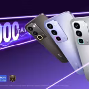 три смартфона Realme P4R 5G разные цвета задние камеры и логотип