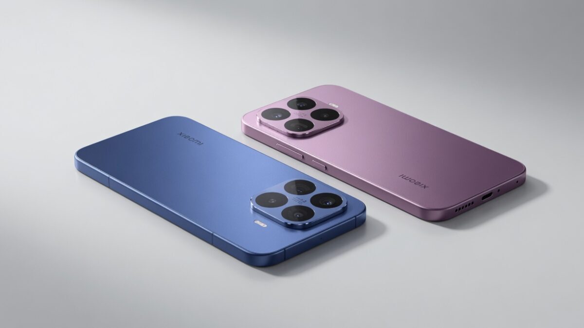 Два смартфона Xiaomi 17T и 17T Pro в фиолетовом и синем цветах