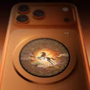 Чехол VisionCase для iPhone 17 Pro Max с циферблатом нарисованным лошадью и облаками