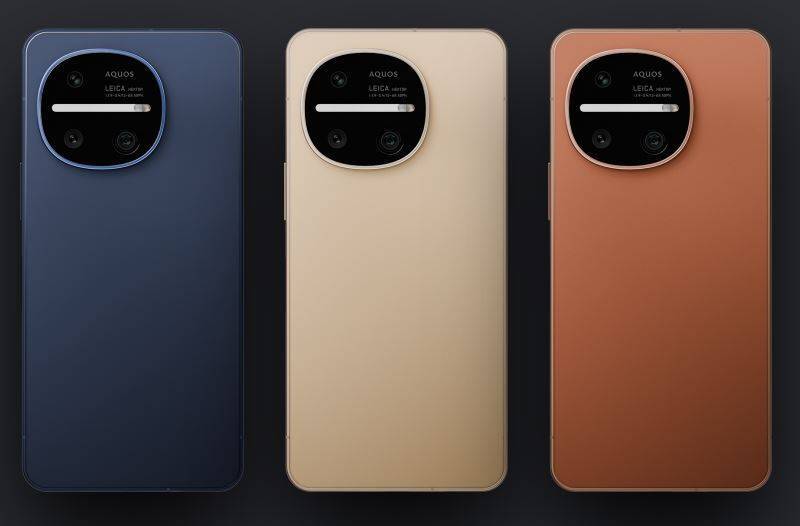 Три смартфона Sharp Aquos R11 разного цвета