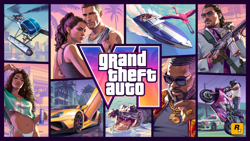 Обложка GTA VI с различными игровыми сценами