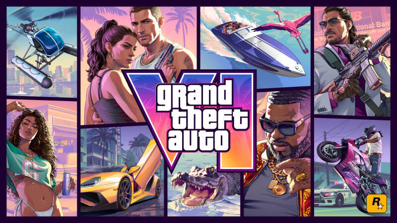 Обложка GTA VI с девятью графическими сценами
