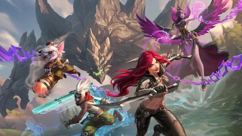 Персонажи League of Legends Classic в битве в лесу