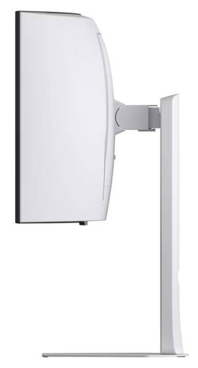 Монитор LG UltraGear 34GX90SB-W справа сбоку белый безрамочный дисплей