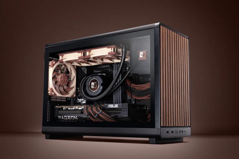 Корпус с прозрачной боковой панелью Noctua NL-LC1 внутри компьютерная сборка