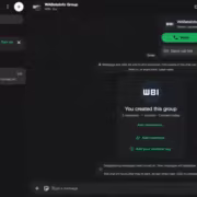 Интерфейс WhatsApp веб-версия с группой и функциями звонков