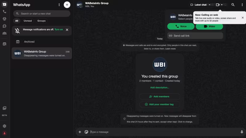 WhatsApp тестирует групповые звонки в веб-версии сервиса