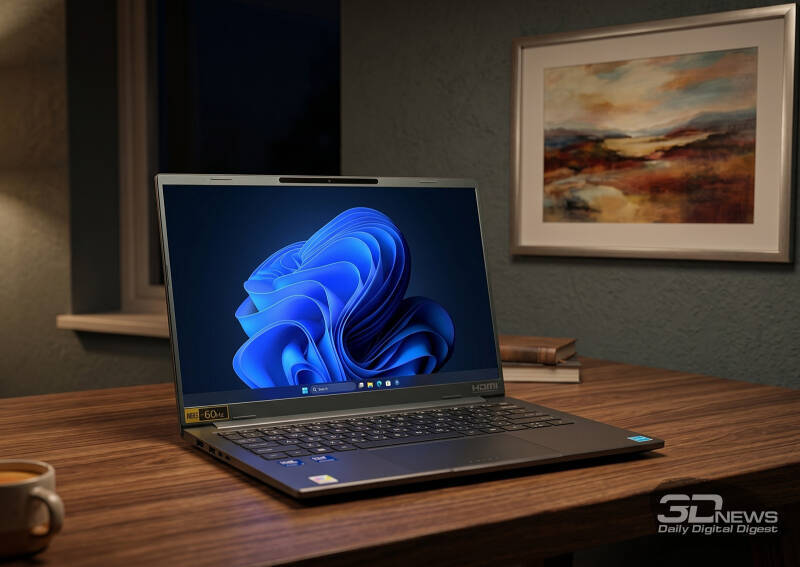 Лампа с ноутбуком Acer и произведением искусства