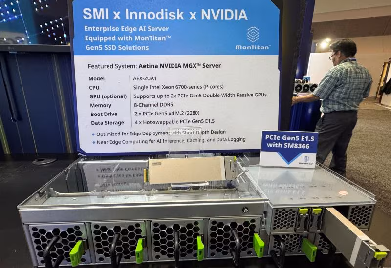Образец серверной системы SMI и NVIDIA c SSD MonTitan