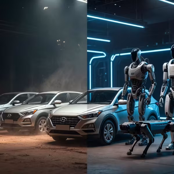 Современные автомобили и роботы Hyundai и Boston Dynamics
