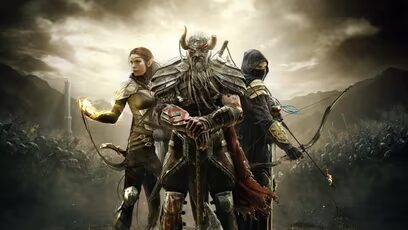 Персонажи в фантастическом боевике Elder Scrolls Online на поле битвы