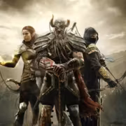 Персонажи в фантастическом боевике Elder Scrolls Online на поле битвы