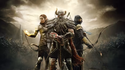 Персонажи в фантастическом боевике Elder Scrolls Online на поле битвы