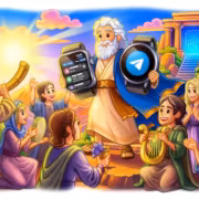 Иллюстрация церковного празднования с Иисусом и апостолами для Telegram