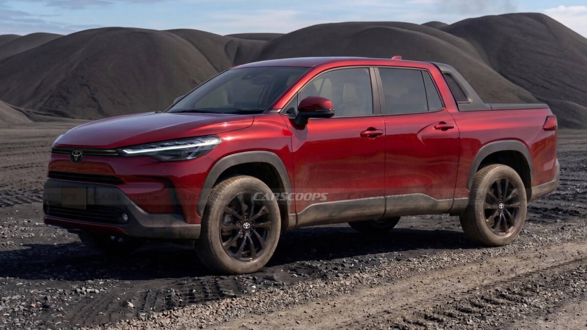 красный пикап Toyota Corolla Cross Бразилия