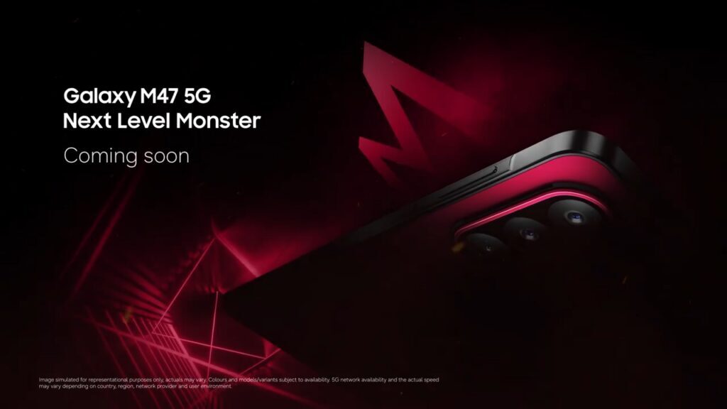 Samsung Galaxy M47 5G задняя часть черная и розовая камера модуль