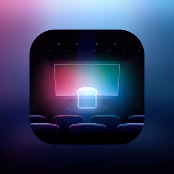 внутри кинотеатра на Vision Pro app Theater