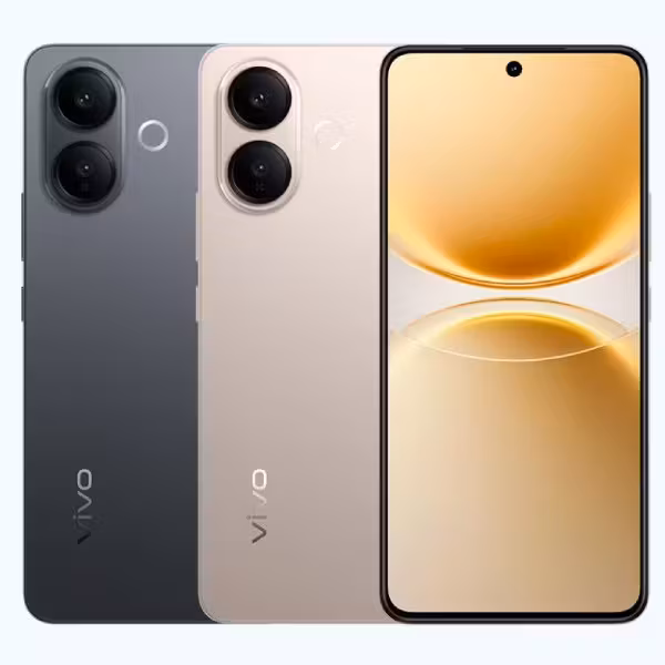 Два смартфона Vivo V70 Lite и один демонстрационный экран