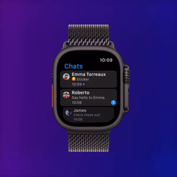 Умные часы Apple Watch показывают уведомления Telegram