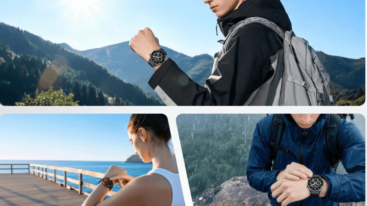 Мужчина смотрит на часы Honor Watch 6 на запястье