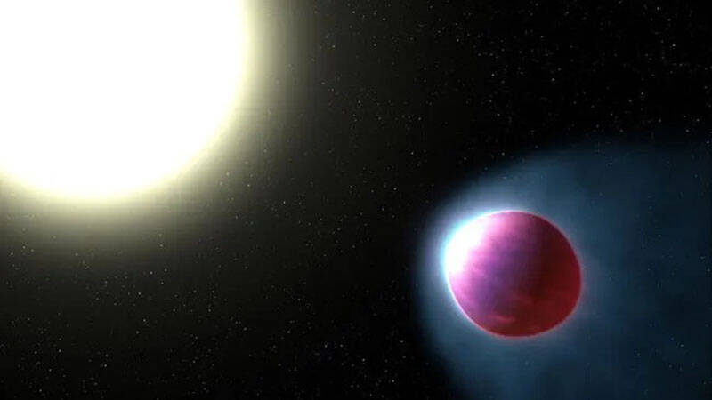 Изображение космической сцены с звездой и планетой Telescope James Webb