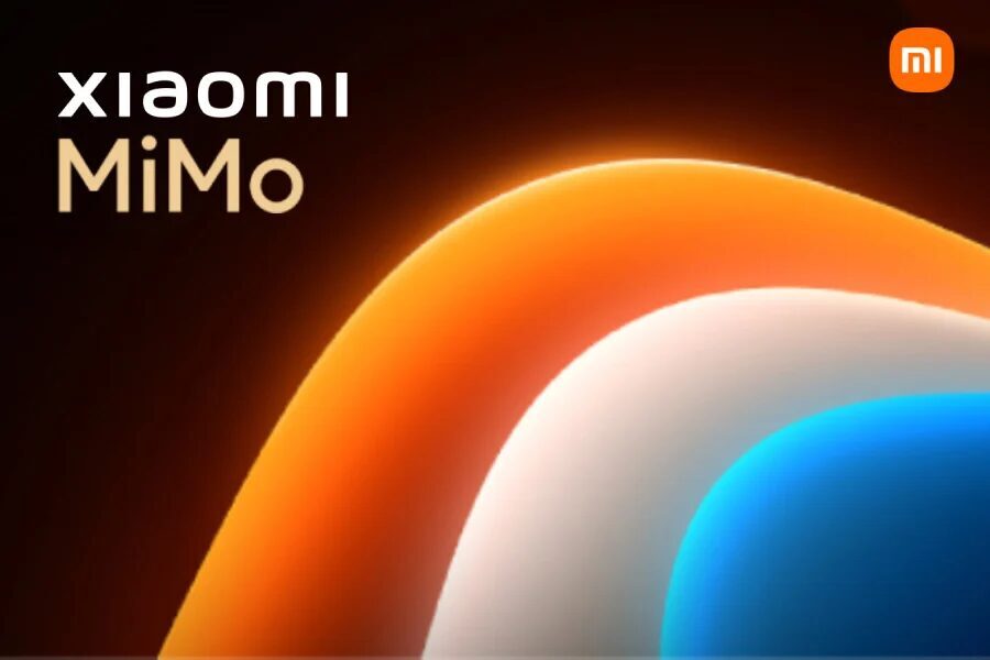 Обложка презентации Xiaomi MiMo с цветными изгибами