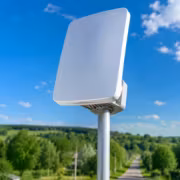 уличный Wi-Fi роутер на столбе в сельской местности Wi‑Fi в селе