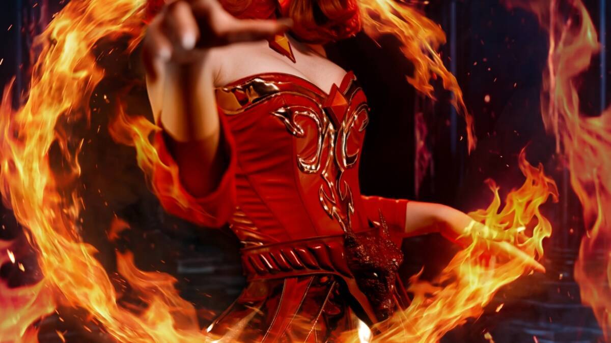 Модель показала косплей огненной Лины из Dota 2 17 Модель в костюме огненной Лины из Dota 2