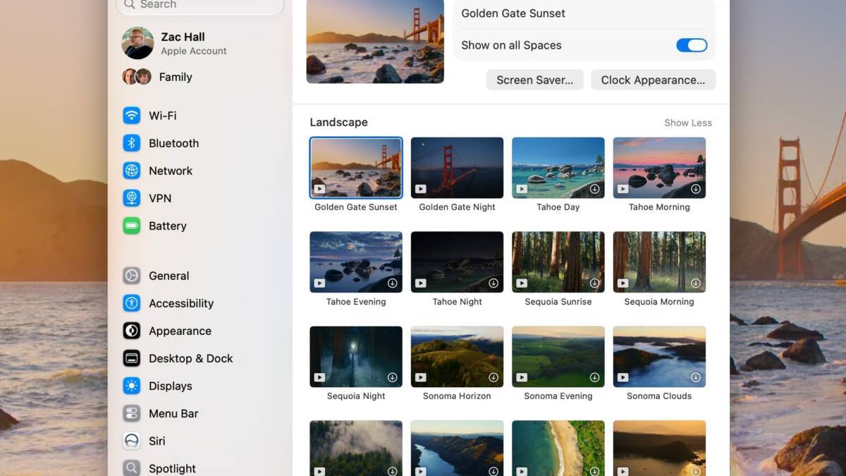 Обои macOS Golden Gate мост закат солнце