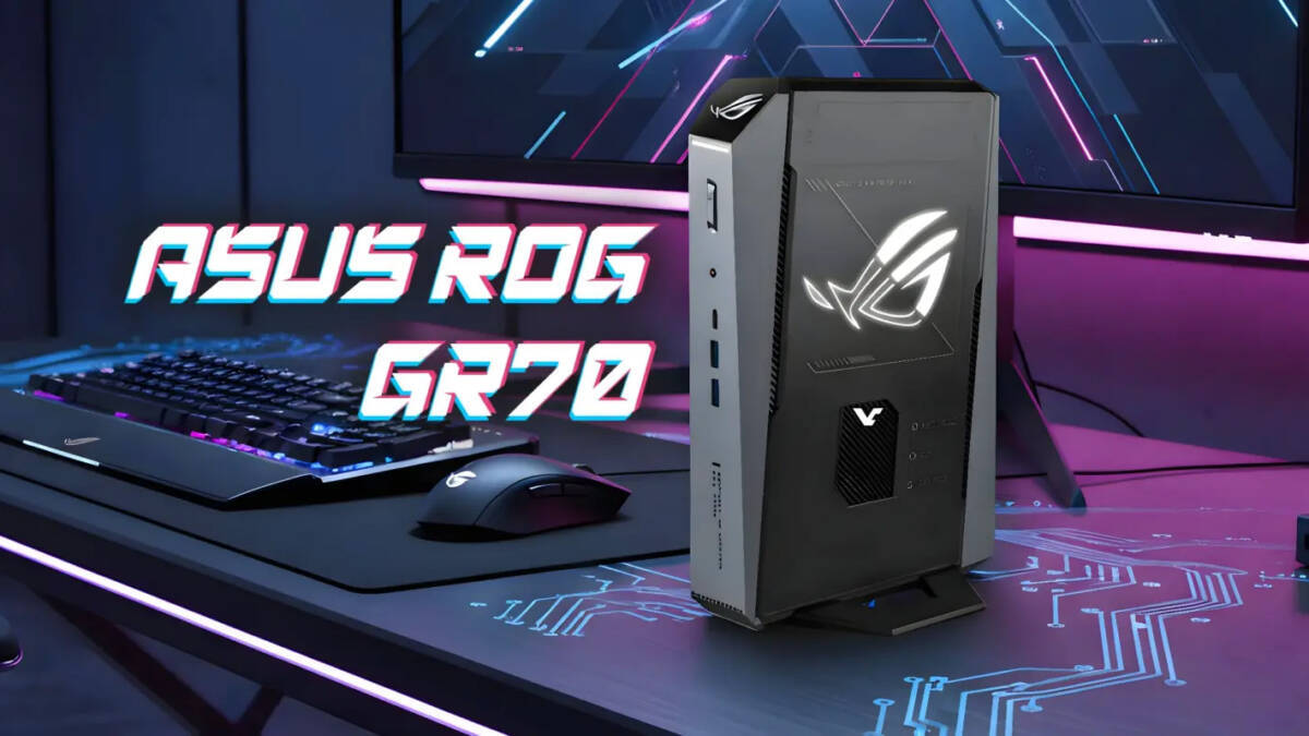 Игровой мини-ПК Asus ROG GR70 уместил Ryzen 9 9955HX3D и RTX 5070 в 3 литра 4 Кейс ASUS ROG GR70 с подсветкой и логотипом светящимся ноутбук и клавиатура