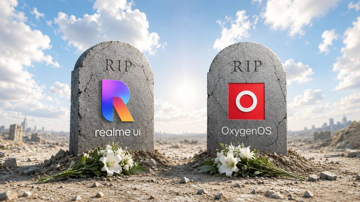 Баннер с переходом на Oppo и конец OxygenOS: почему OnePlus теряет себя 7 Могильные камни с логотипами Realme UI и OxygenOS