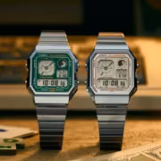 часы Casio A130WE два цифровых дисплея металлический браслет