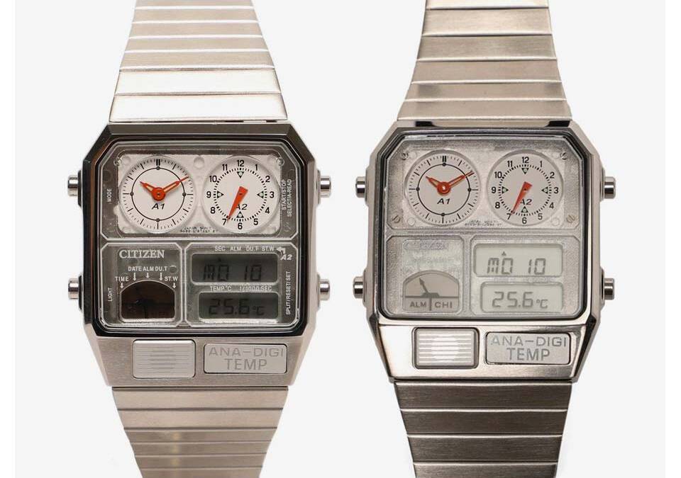 Часы Citizen Ana-Digi Temp выйдут в версии с BEAMS 3 Две электронные часы Citizen Ana-Digi Temp с металлическим браслетом