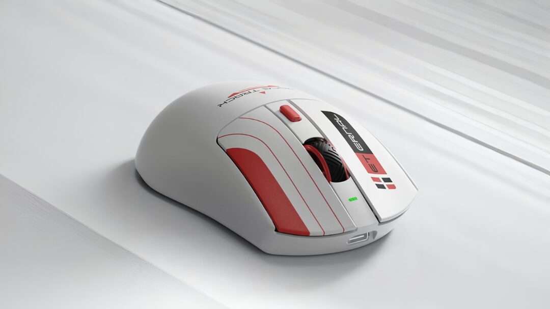 Dareu выпустила легкую игровую мышь AE6 V2 Legend Edition с 8 000 Гц по беспроводной связи 4 Игровая мышь Dareu AE6 V2 Legend Edition белая с красными акцентами