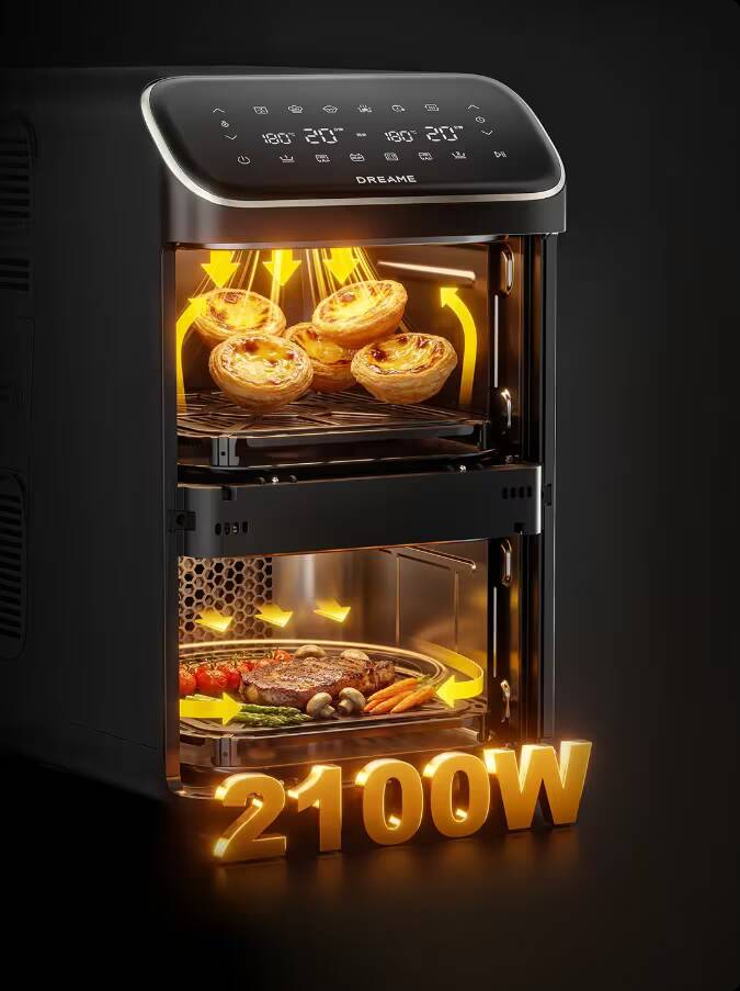 Двухэтажный аэрогриль Dreame с дисплеем и мощностью 2100W