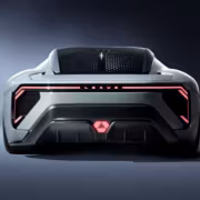 Задняя часть электросуперкара Lexus LFA с подсветкой
