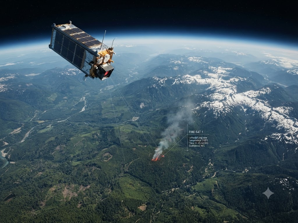 FireSat начал искать лесные пожары по следу в 1,5 м²