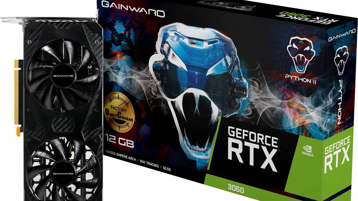 Gainward представила видеокарту GeForce RTX 3060 Python II OC 4 Видеокарта Gainward GeForce RTX 3060 Python II OC двумя вентиляторами