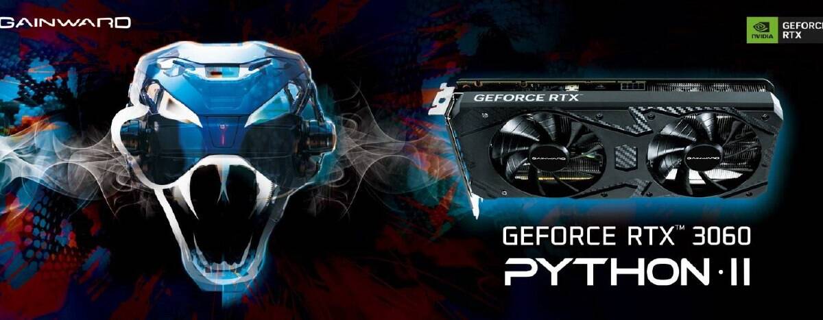 Gainward представила видеокарту GeForce RTX 3060 Python II OC 5 Видеокарта Gainward GeForce RTX 3060 Python II OC крупным планом