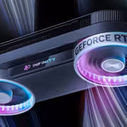 Видеокарта Gigabyte GeForce RTX 5070 Aorus Infinity с подсветкой вентиляторов