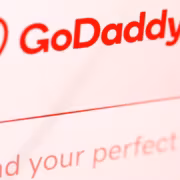 Логотип GoDaddy крупный и яркий