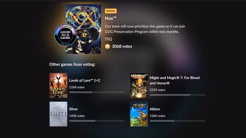GOG добавит Nox в Preservation Program 3 Объявление о добавлении Nox в программу сохранения GOG